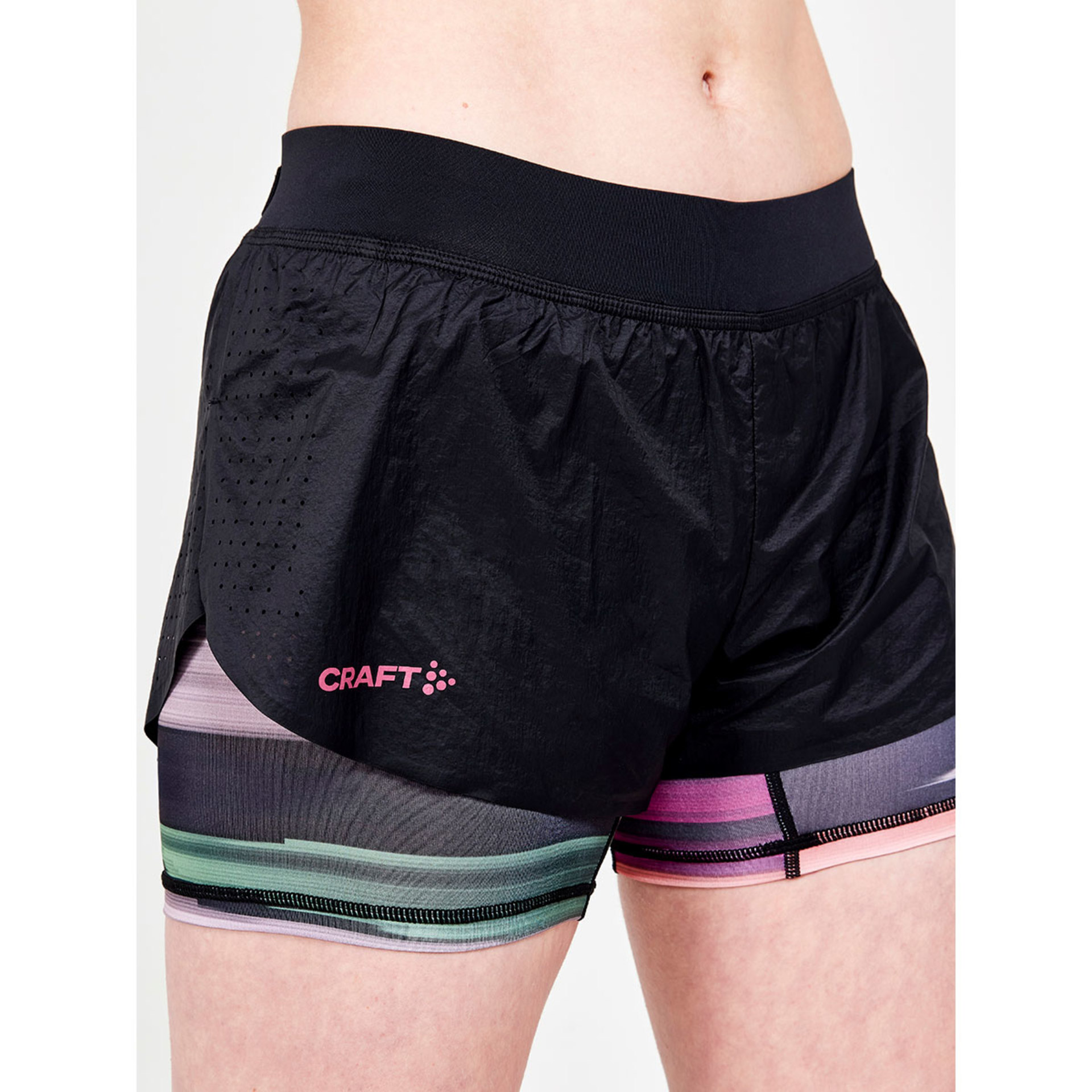 Craft CTM Distance 2in1 Hardloopbroek Kort Zwart/Multi Dames
