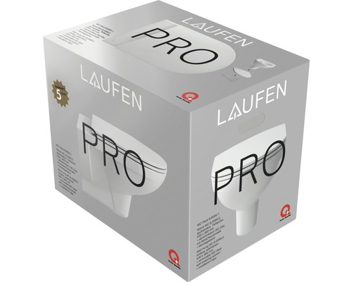 LAUFEN Wandcloset Pro, diepspoel, randloos, glanzend wit met toiletzitting H8669510000001