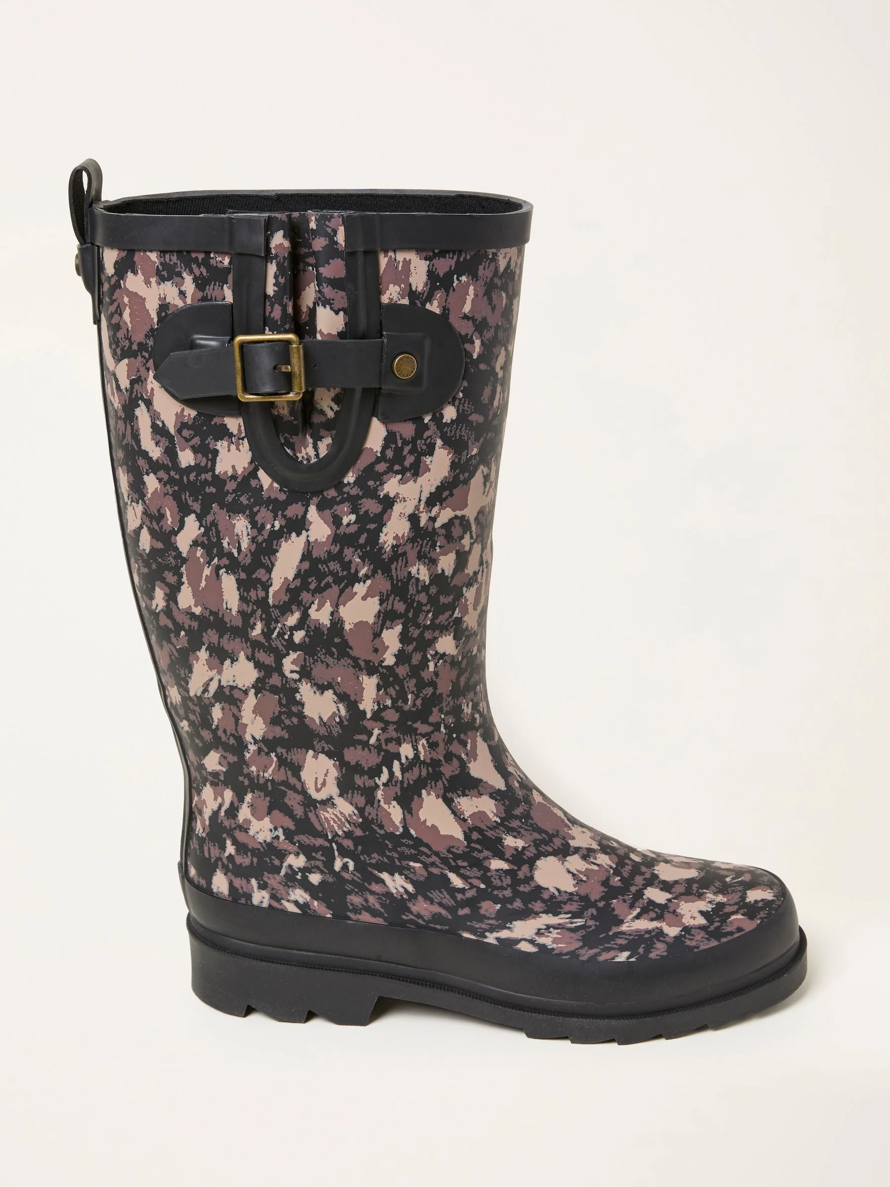 Zwart - FatFace Rubber Printed Welly