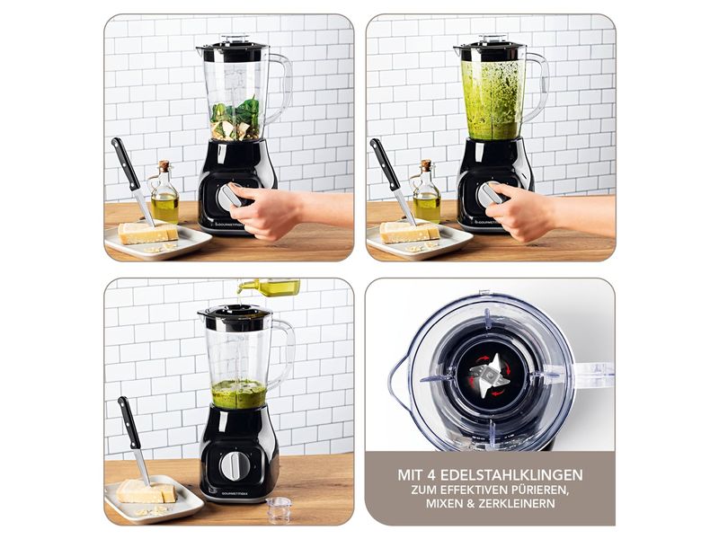 GOURMETmaxx Standmixer Schwarz Standmixer mit 350 Watt