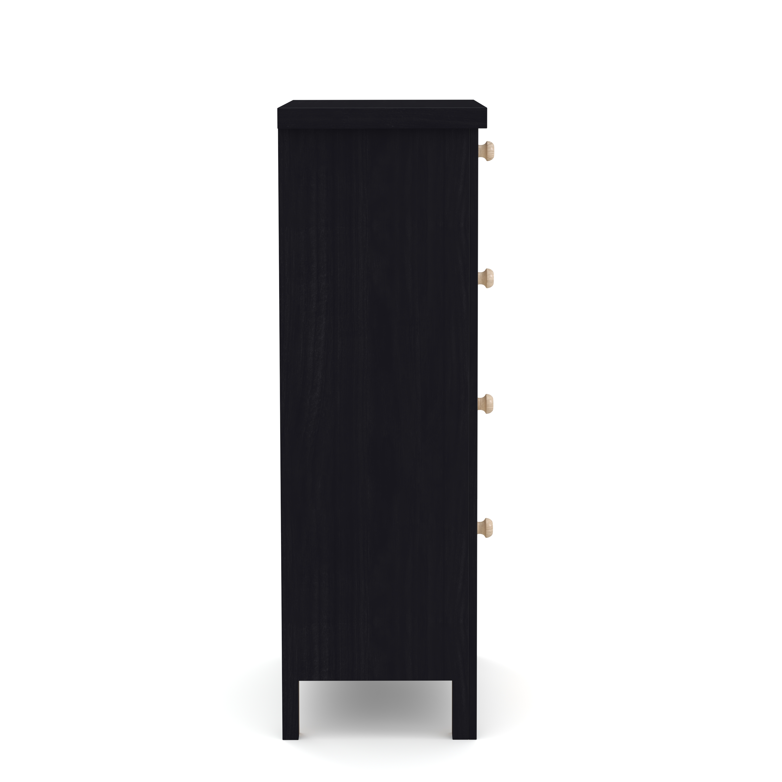 Kommode ALDO 4 Schubladen 34 x 78 cm schwarz/hellbraun