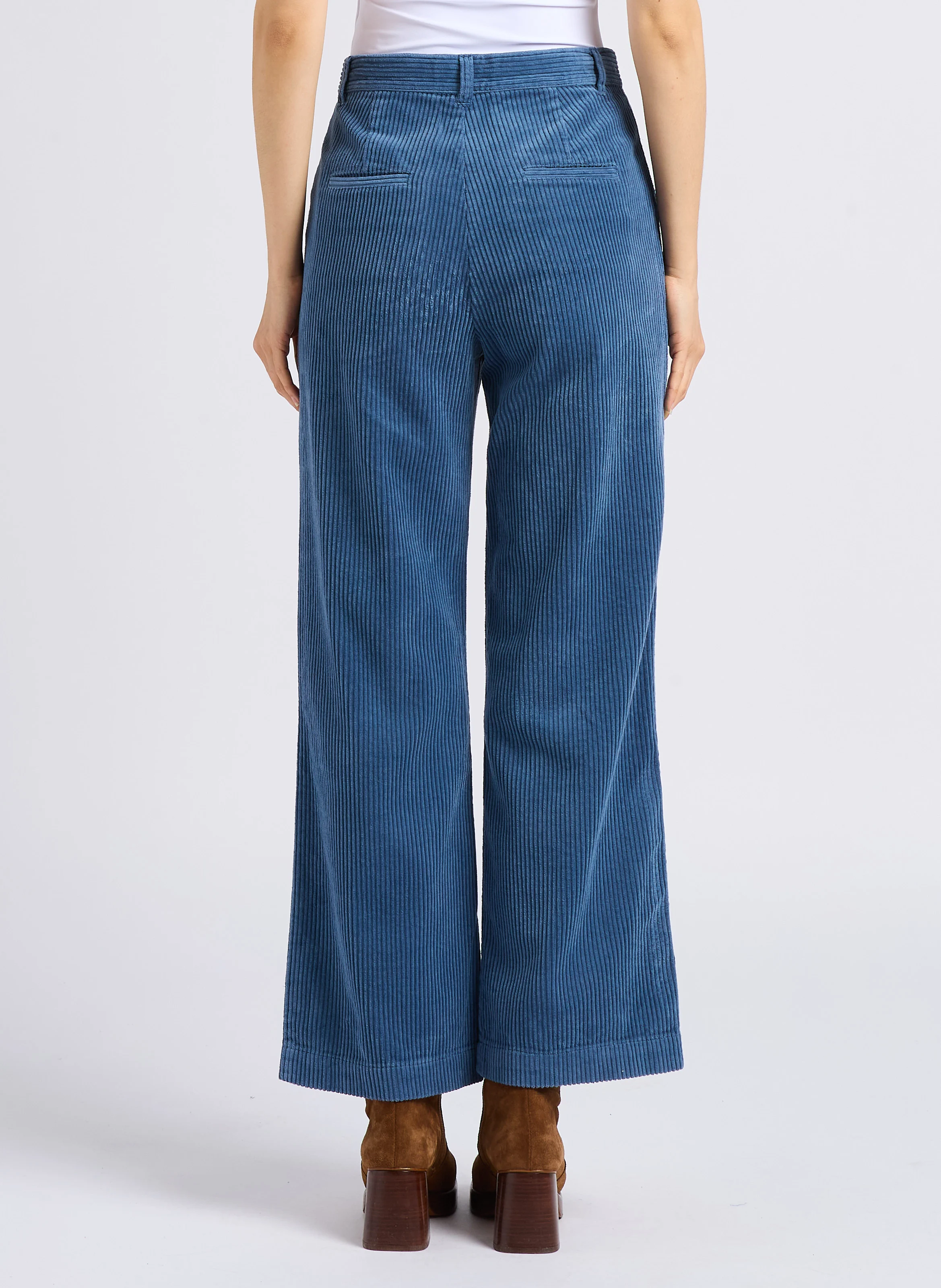 ANELLE - Pantalon en velours côtelé | Bleu