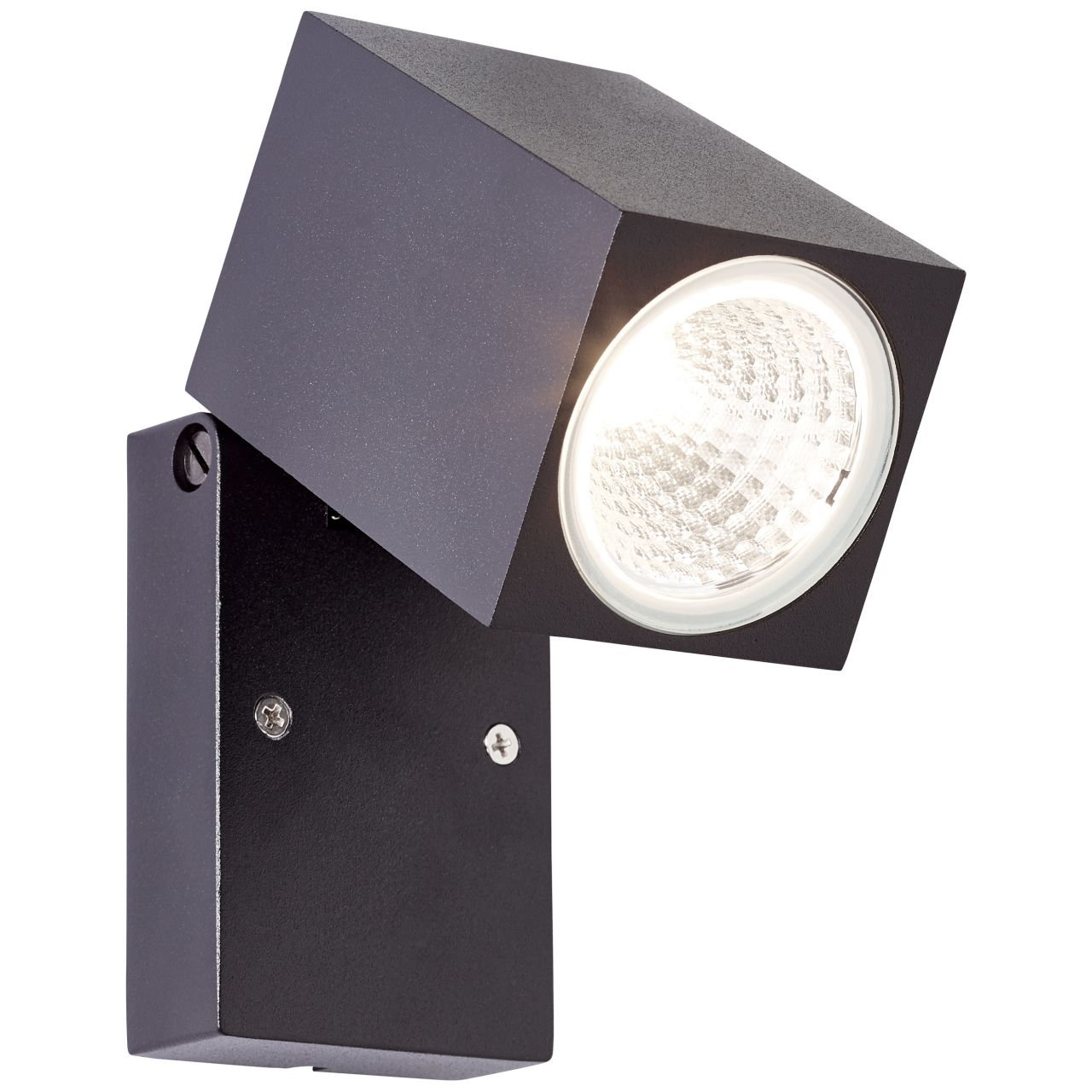 BRILLIANT Burk LED Außenwandstrahler schwarz | 1x LED integriert, 6W LED integriert, (Lichtstrom: 600lm, Lichtfarbe: 3000K)