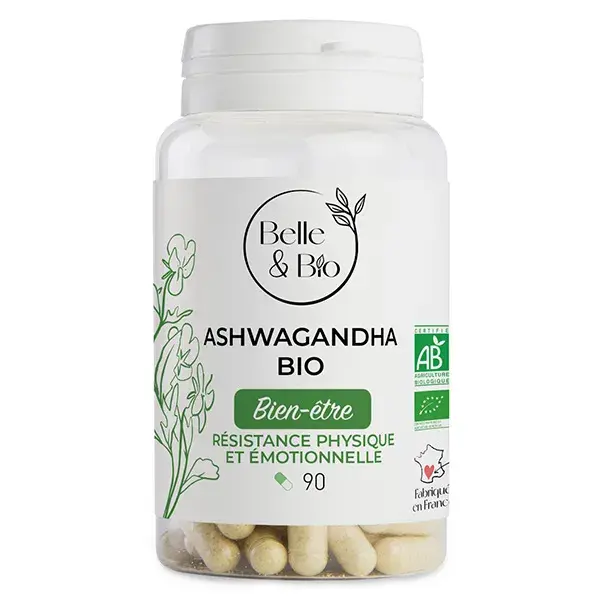 Ashwagandha Orgânica Belle & Bio para Resiliência Física e Emocional, 90 cápsulas