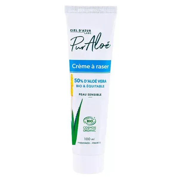 Creme de barbear de aloe vera puro, 50% de aloe vera, 100ml