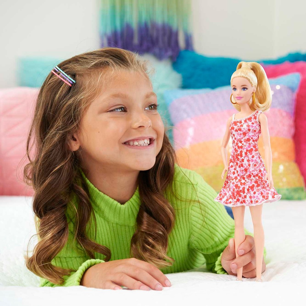 Barbie Fashionistas Puppe 205 – Blonder Pferdeschwanz und geblümtes Kleid