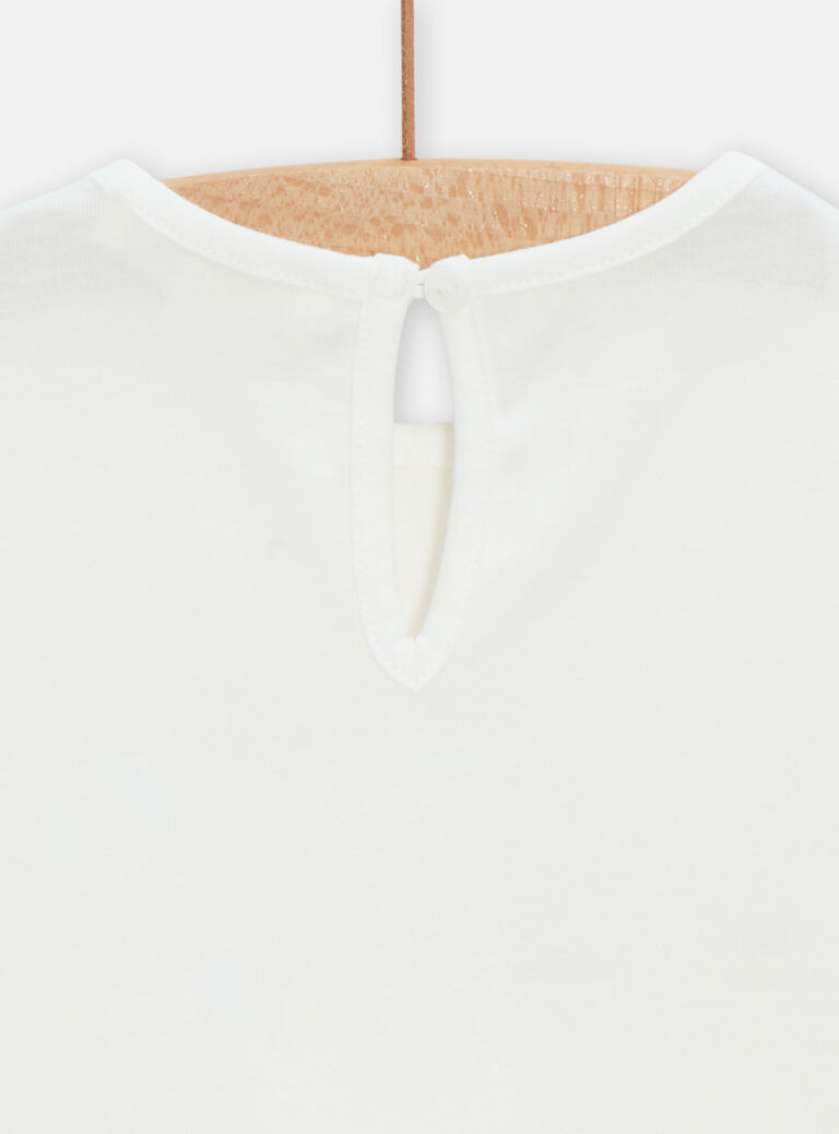 T-shirt écru à animation plage pour bébé fille