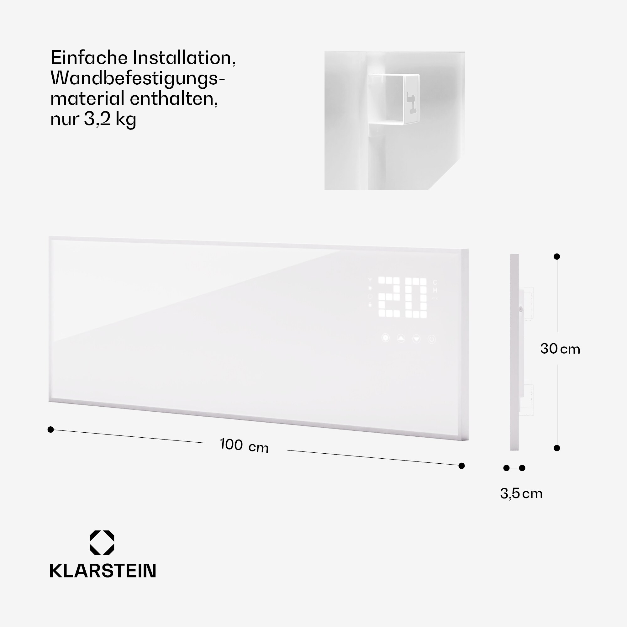 Wonderwall Smart Bornholm Infrarotheizung 100x30cm App 320W