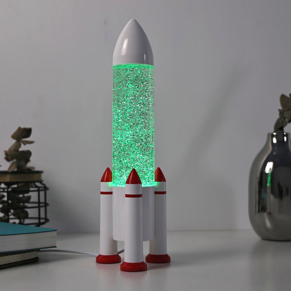 Raketen-Glitzerlampe mit USB-Anschluss