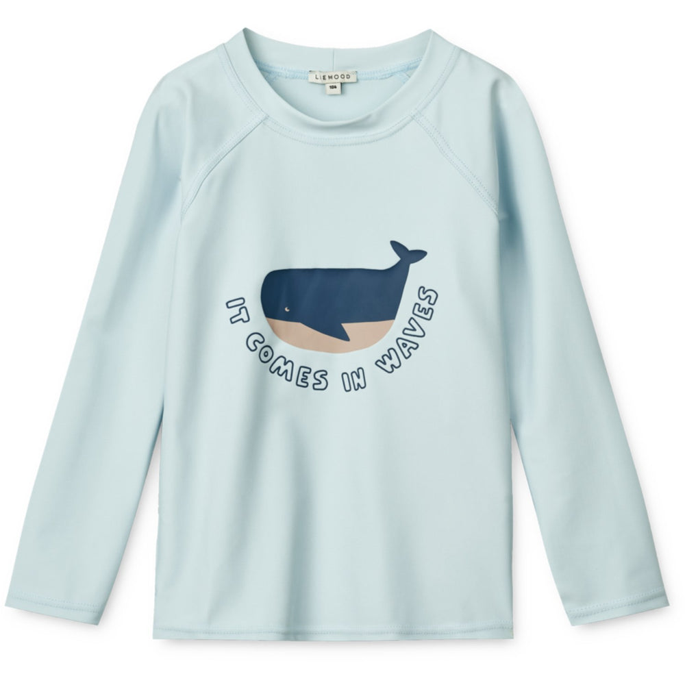 Køb LIEWOOD It Comes I Waves / Pure Sky Noah Placement Longsleeve Badebluse