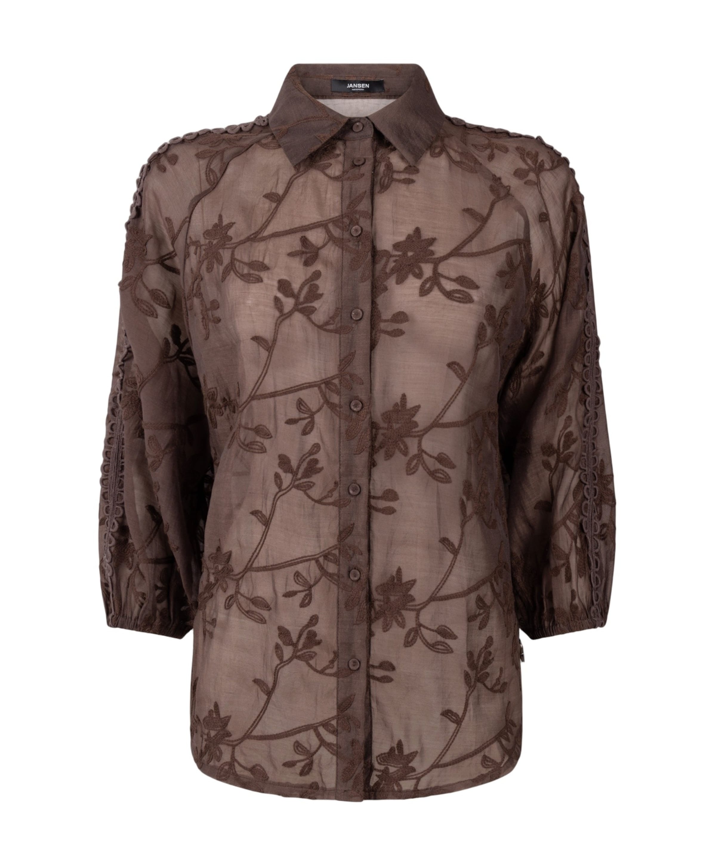 JANSEN Amsterdam Dames blouse bruin