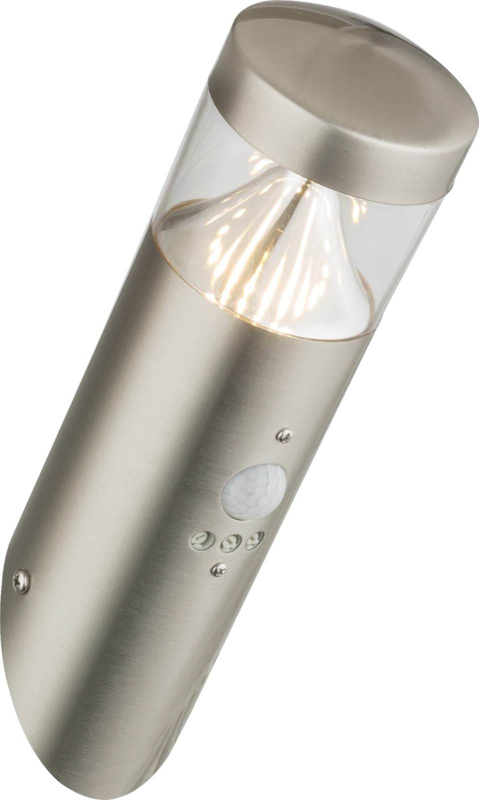 LED-Außenleuchte - chromfarben - mit Sensor - Ø 8 cm