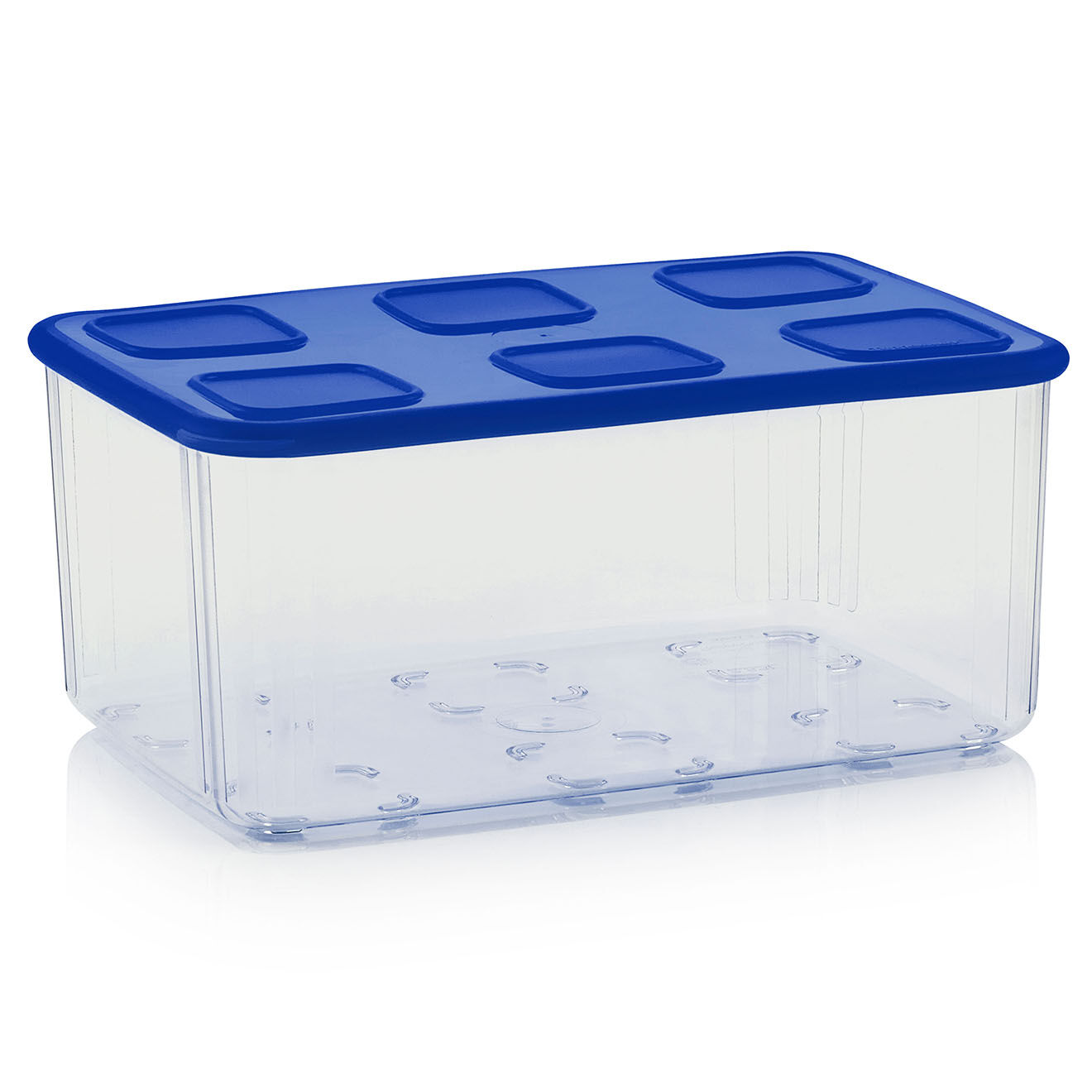 Tupperware Boite de conservation Crystal transparent/couvercle bleu  - 2.53L