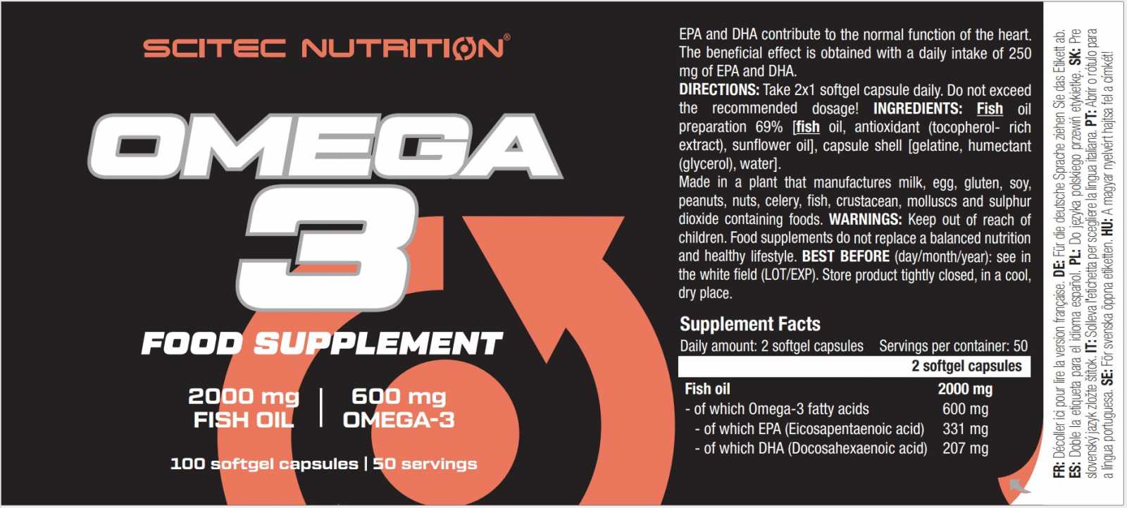 Scitec Nutrition Ômega 3 100 cápsulas