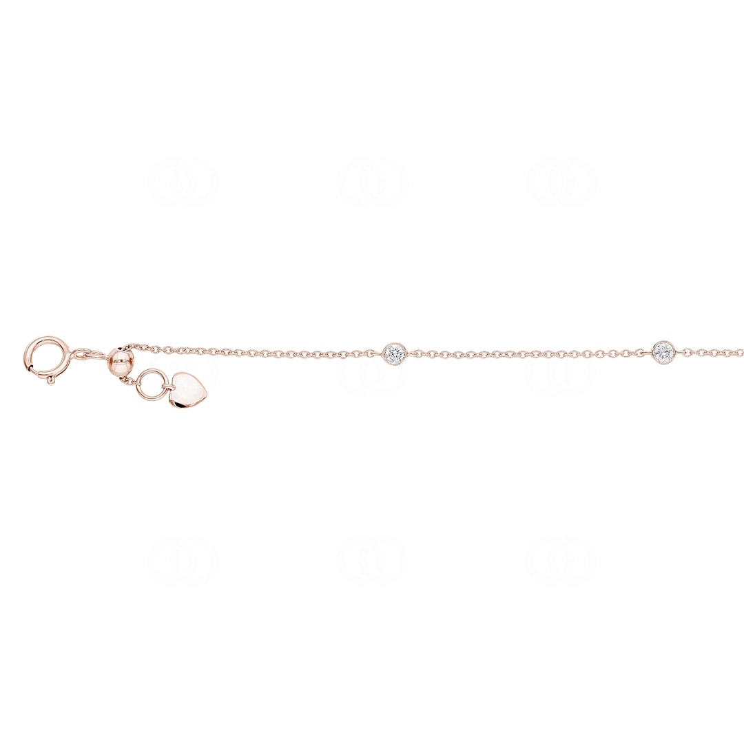 Armband 750/18 K Roségold mit Diamanten 0.15 ct H/si