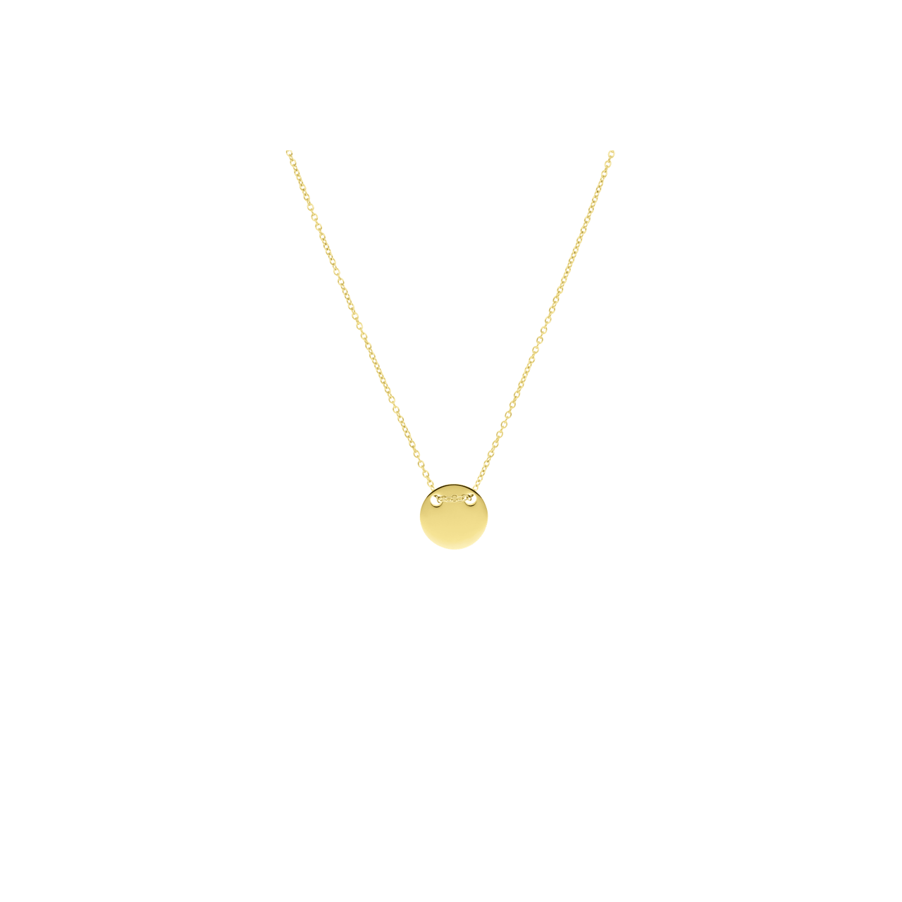 Gerecycled stalen goldplated ketting met munt hanger