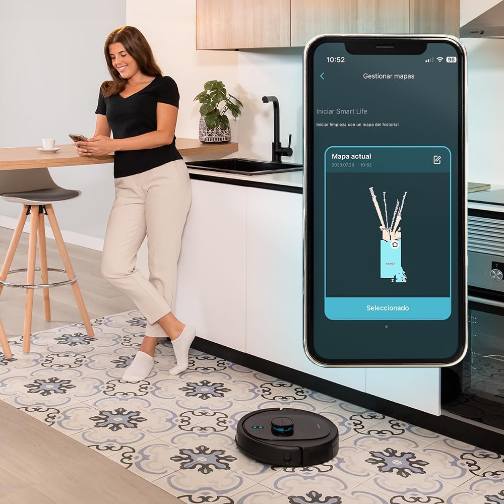 Cecotec Robot Aspirador con Navegacin Lser y Base Autovaciado Conga 8290 Immortal Ultra Power Home Genesis T