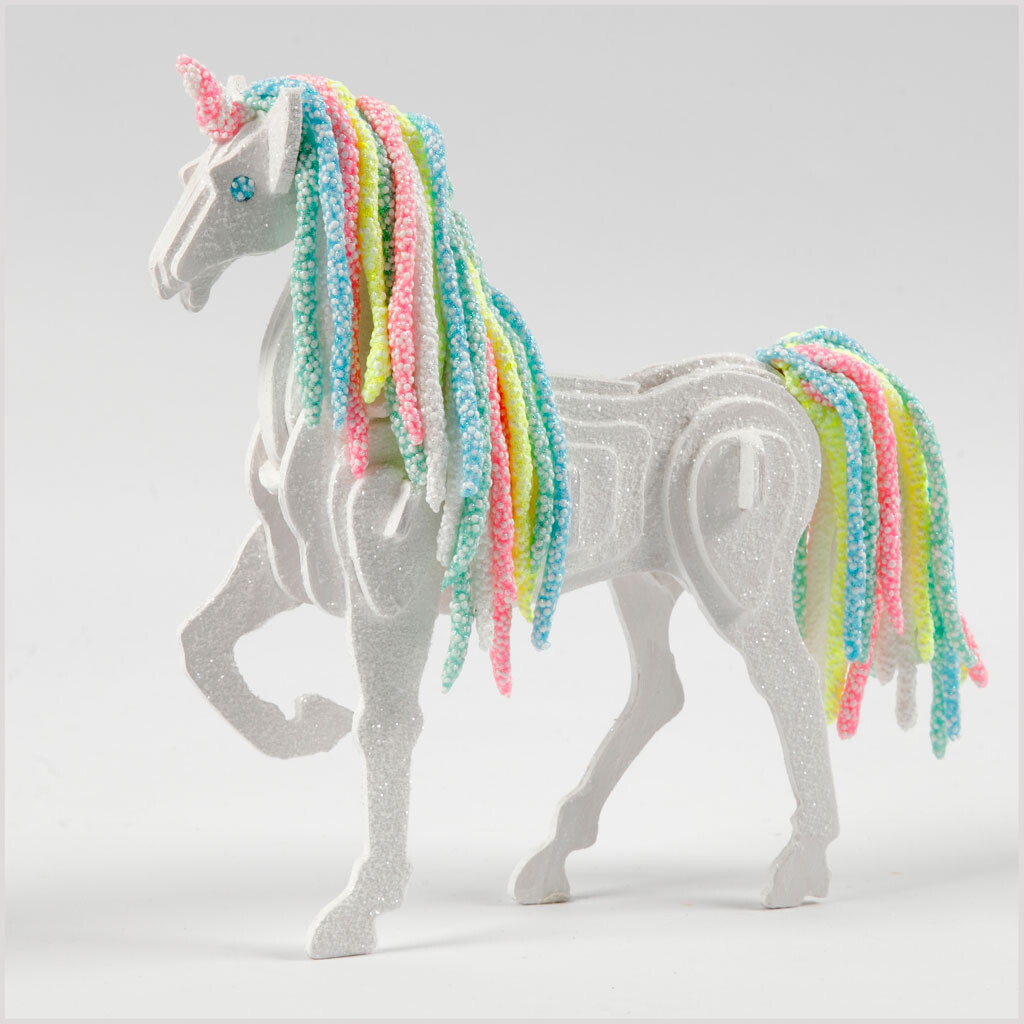 3D Træ Puslespil - Hest - 18X4,5X16 CM