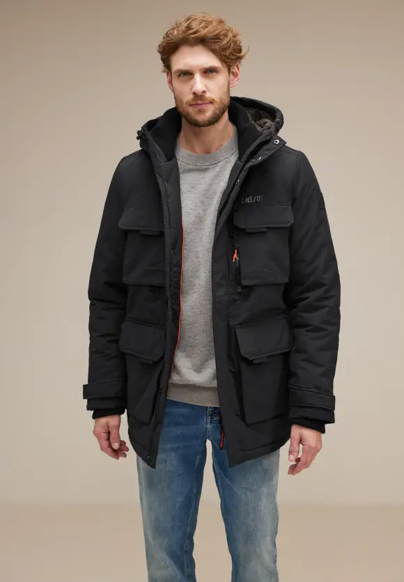 Field Jacke mit Kapuze - Black