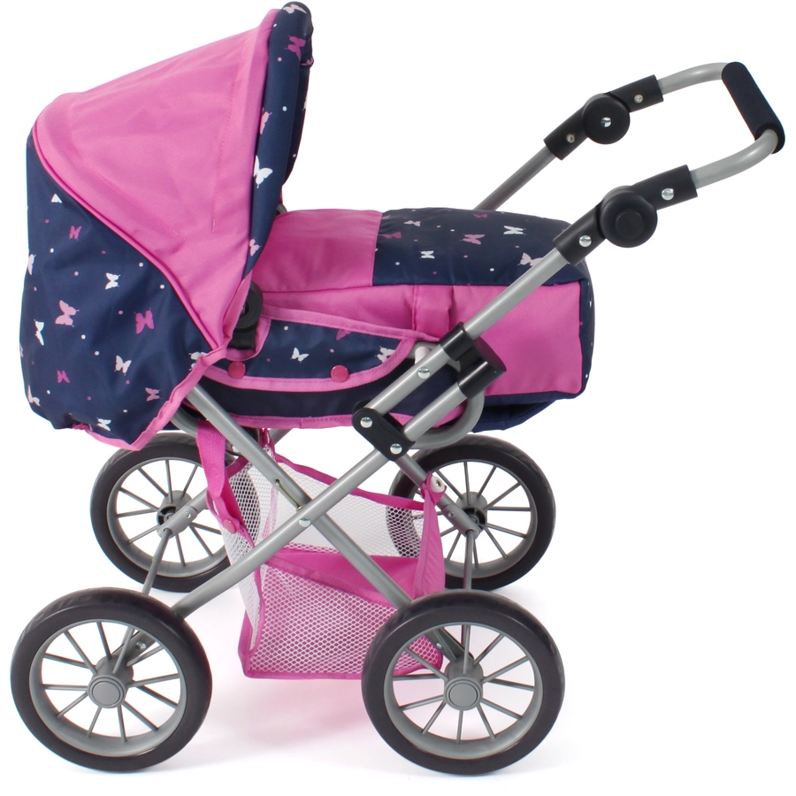 BAYER CHIC 2000 Kombi-Puppenwagen LENI Butterfly navy-pink