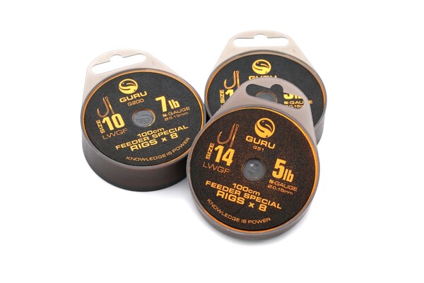 Bas de ligne feeder LWGF Ready Rig Barbed Guru 1m (8 pièces)