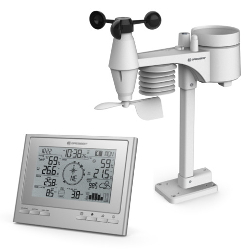 Estação meteorológica 7 em 1 com sensor externo da Climatescout RC Bresser