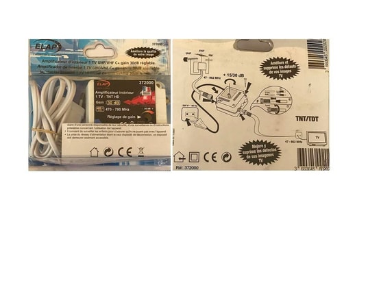 METRONIC - Amplificateur antenne Amplificateur interieure 1tv uhf/vhf/ c+ gain 30db reglable...