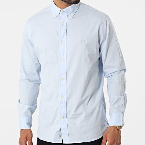 Chemise A Manches Longues Natural Soft Poplin 6394 Bleu Clair