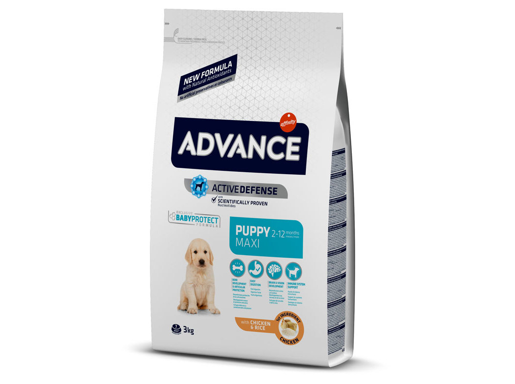 RAÇÃO CÃO MAXI PUPPY ADVANCE FRANGO/ ARROZ 3KG*