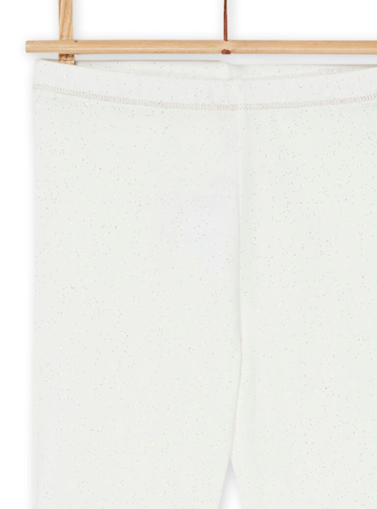 Legging écru à taille élastiquée