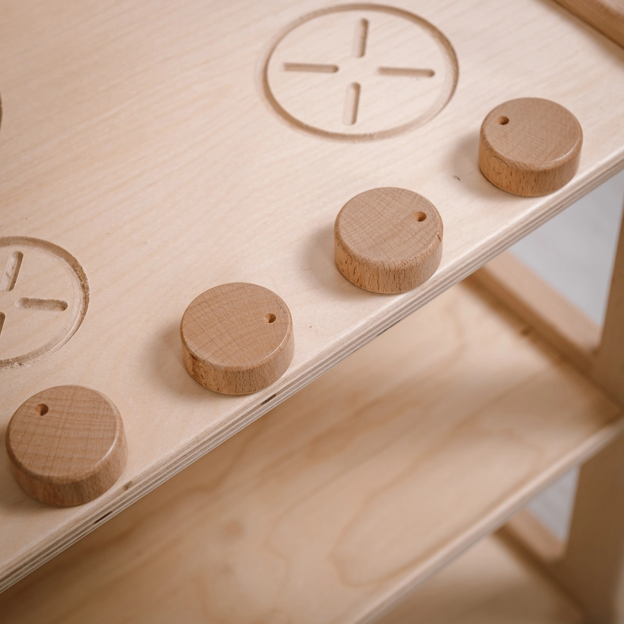 Montessori® Kinderkueche aus Holz - multifunktional - Natur Montessori® Kindermöbel mehrfarbig
