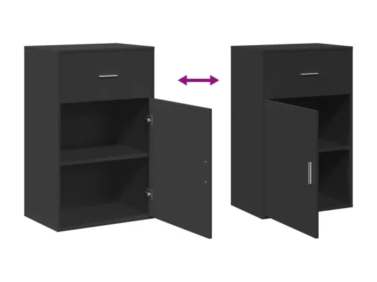 Armoire de rangement noir 56,5x39x90 cm bois d'ingénierie
