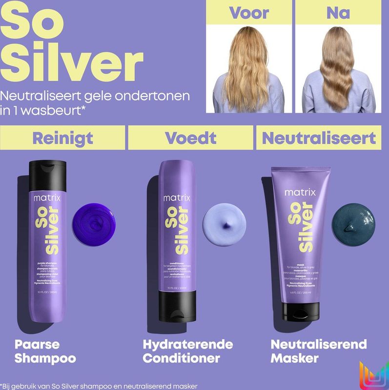Matrix - So Silver - Shampoo - 300 ml - Neutraliseert Gele Ondertonen