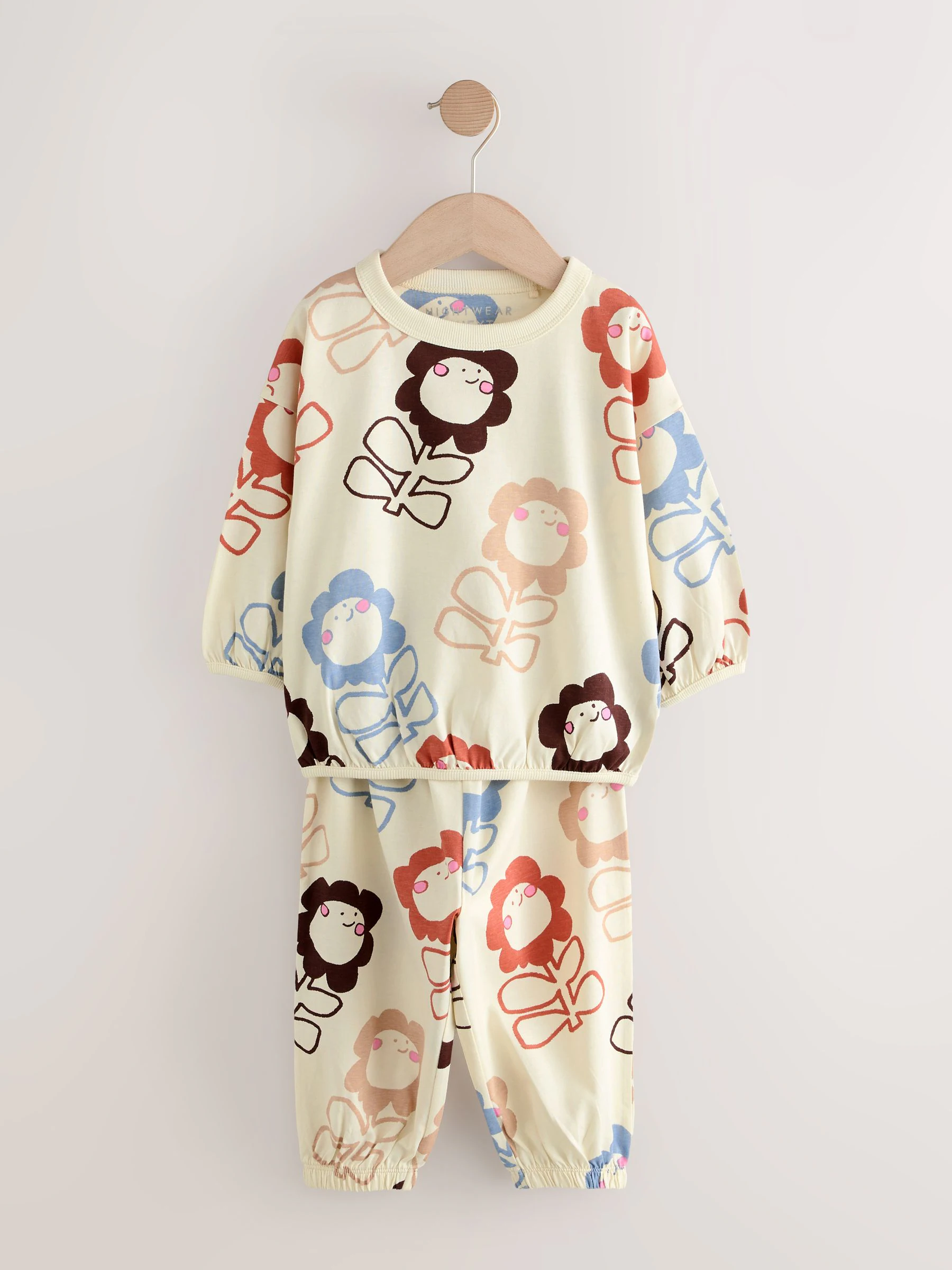 Roze/groen met figuurtjesprint - Joggingbroek pyjama's 3 stuks (9mnd-10jr)