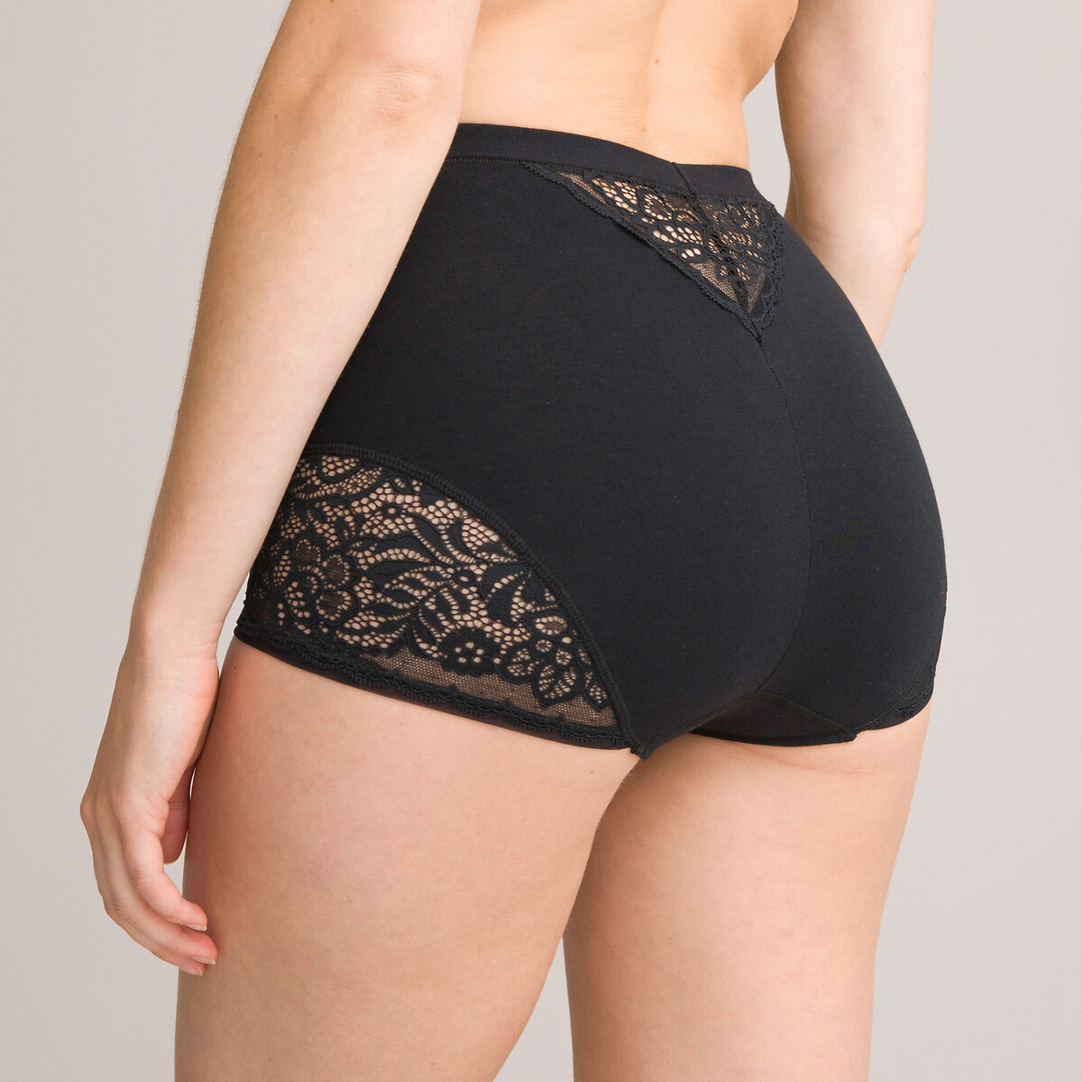 ANNE WEYBURN<br>Conjunto de 2 calcinhas de cintura alta em algodão e renda