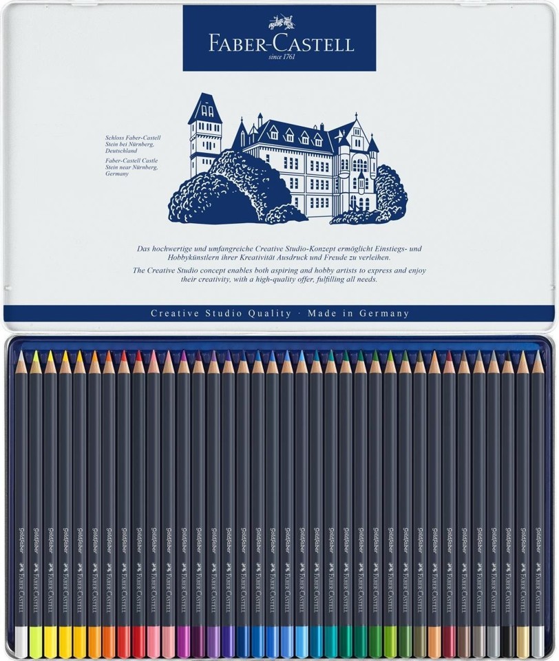 Faber-Castell - Goldfaber Farveblyanter, Metalæske med 36 stk (114736)