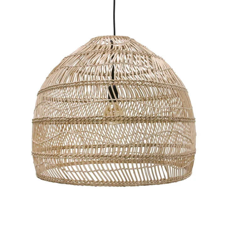 HKliving - Wicker Pendelleuchte M, Ø 60 x H 50 cm, natur