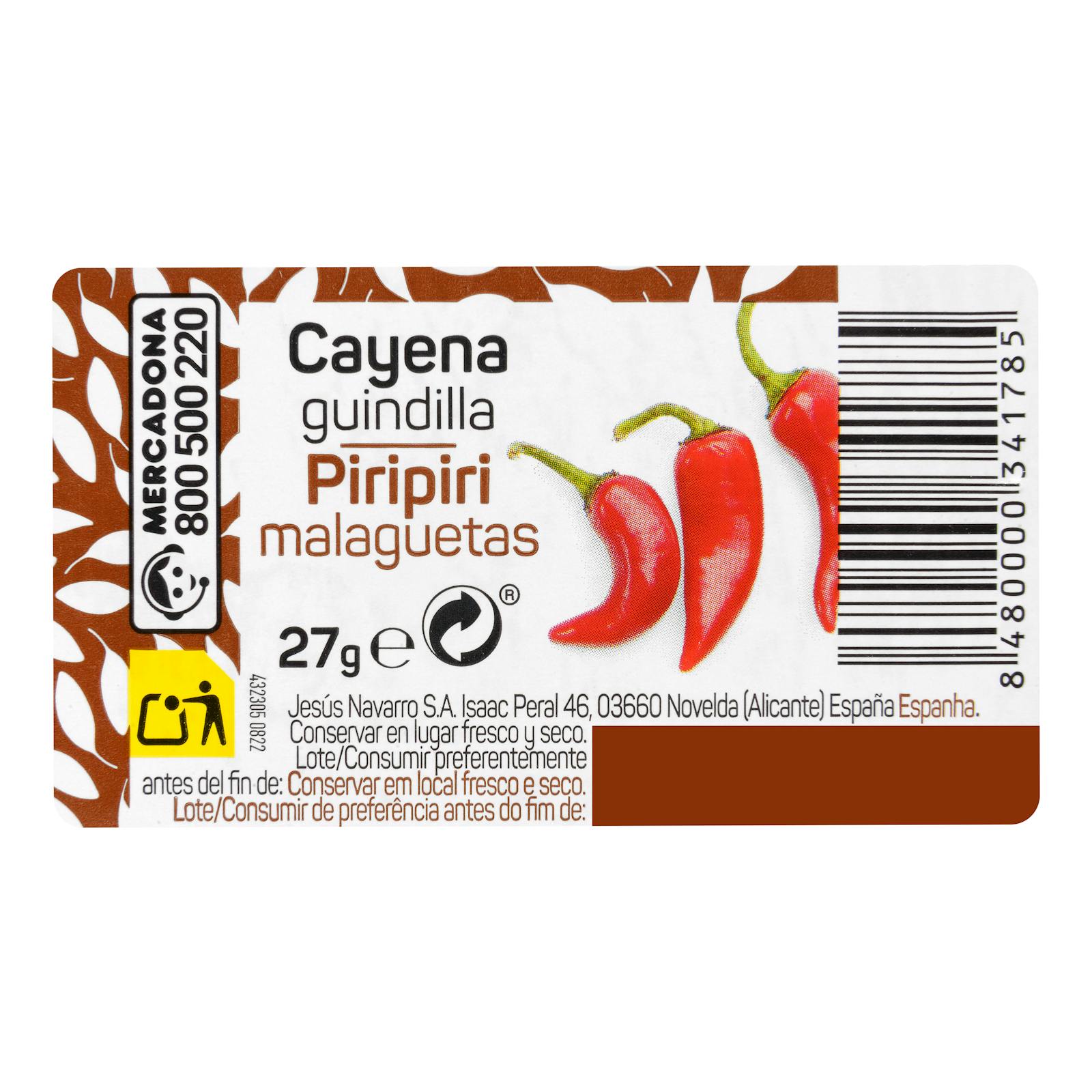 Piments de Cayenne Hacendado
