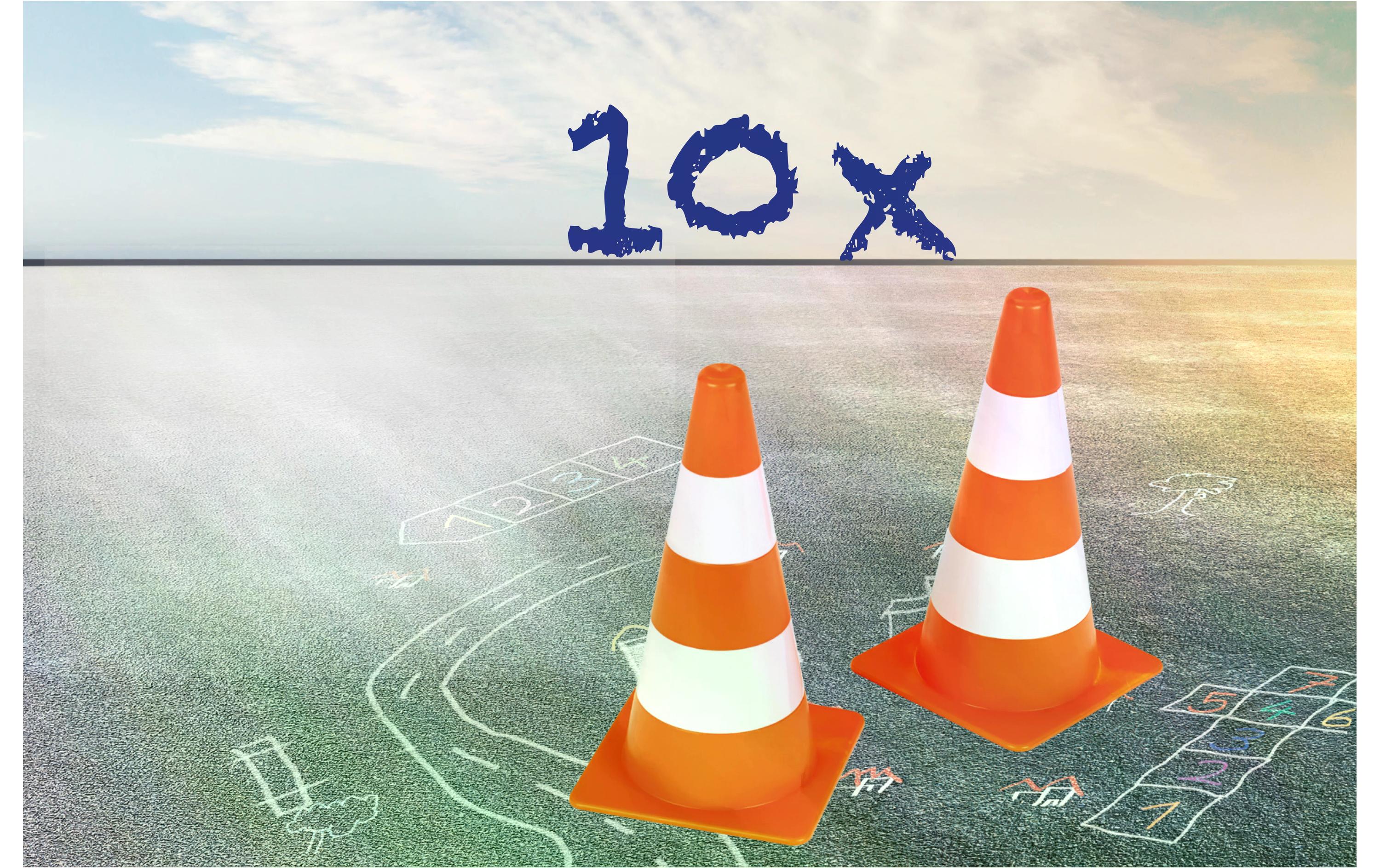 Strassenverkehr Pylonen Set 10 StückLeitkegel-Set