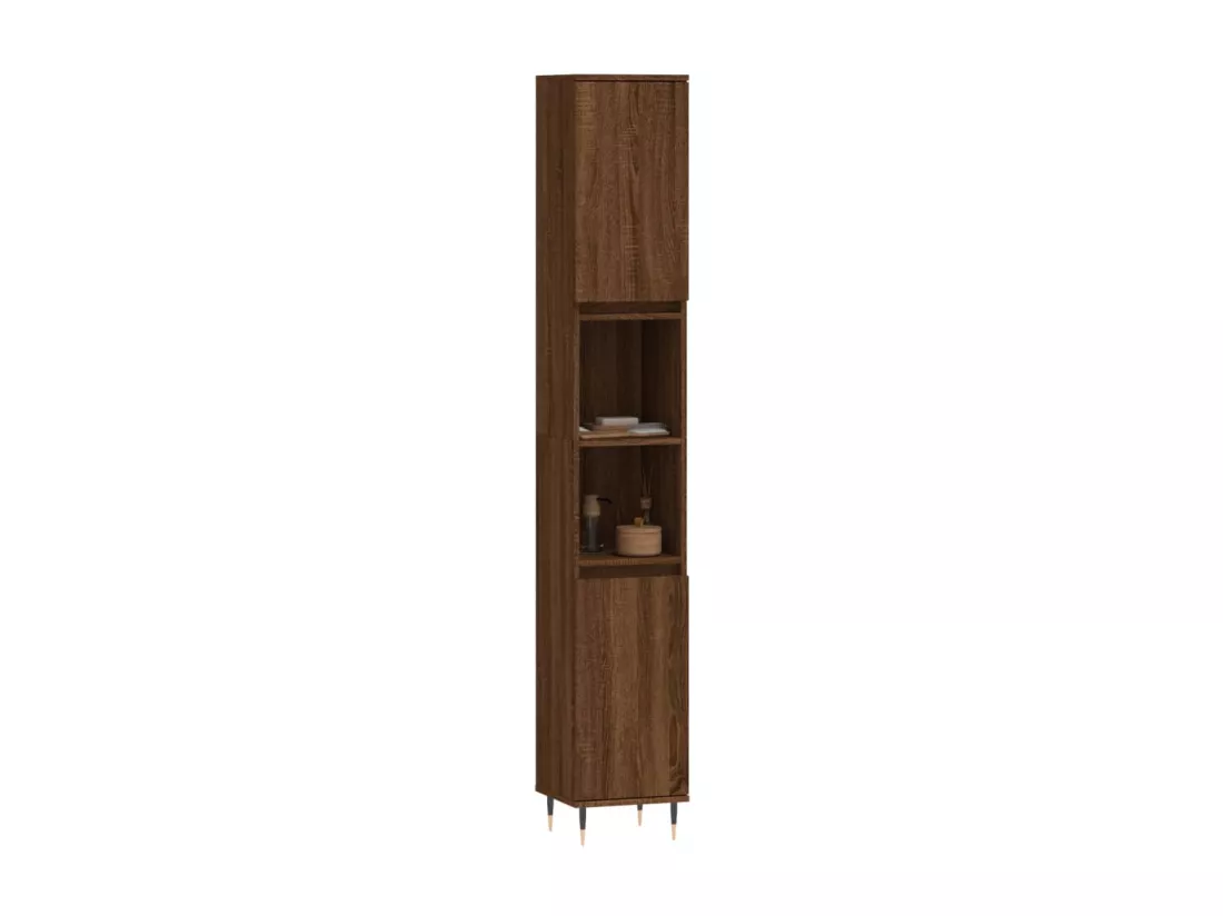 Armoire de bain chêne marron 30x30x190 cm bois d'ingénierie