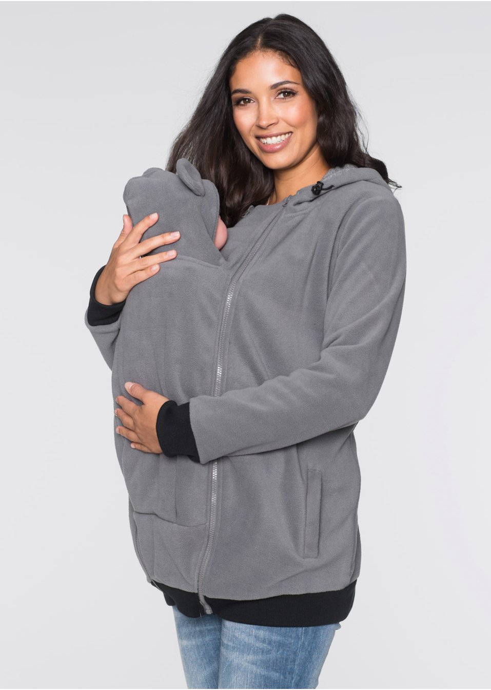 Veste en polaire de grossesse avec empiècement pour bébé pour la grossesse & après
