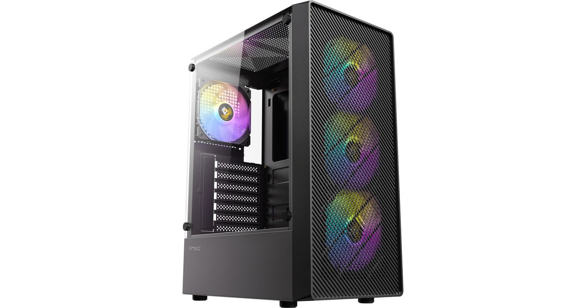 AntecAX26 RGB Elite midi tower behuizing  (Zwart | 3x USB-A | Tempered Glass)