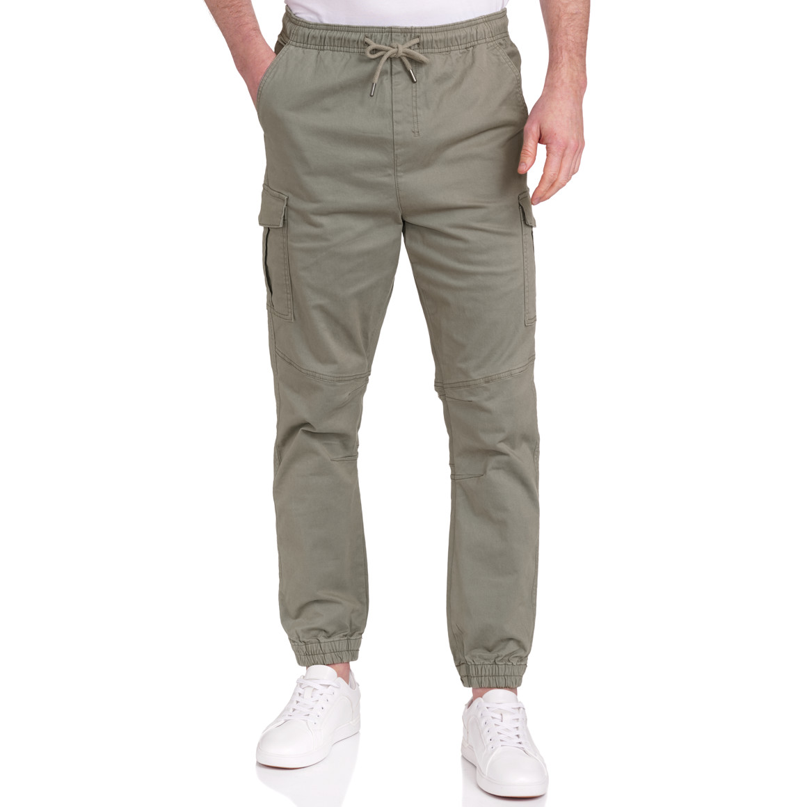VanVaan Denim Herren Cargohose in Unifarben oliv