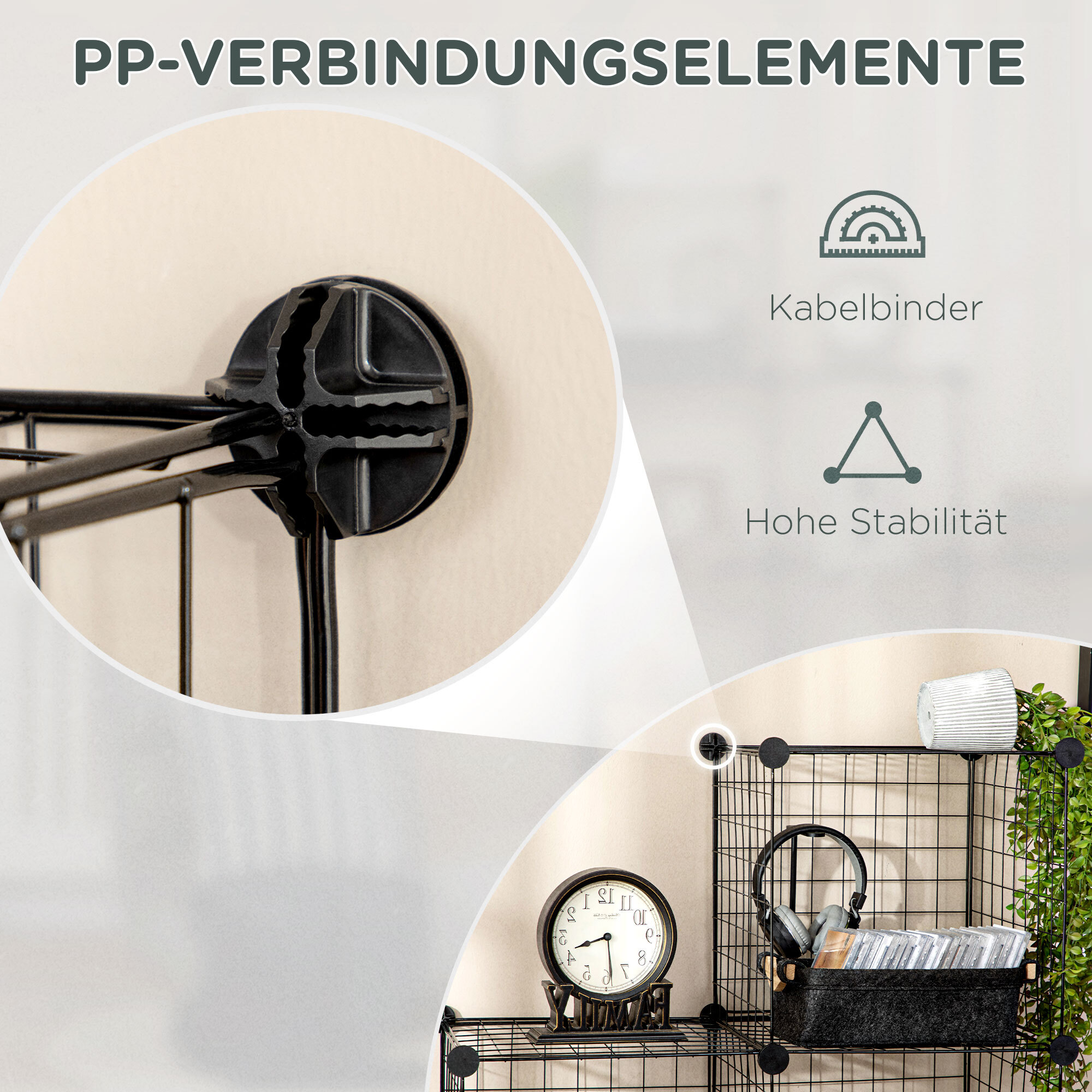 HOMCOM Regalsystem mit DIY-Funktion schwarz 35L x 35B x 35H cm
