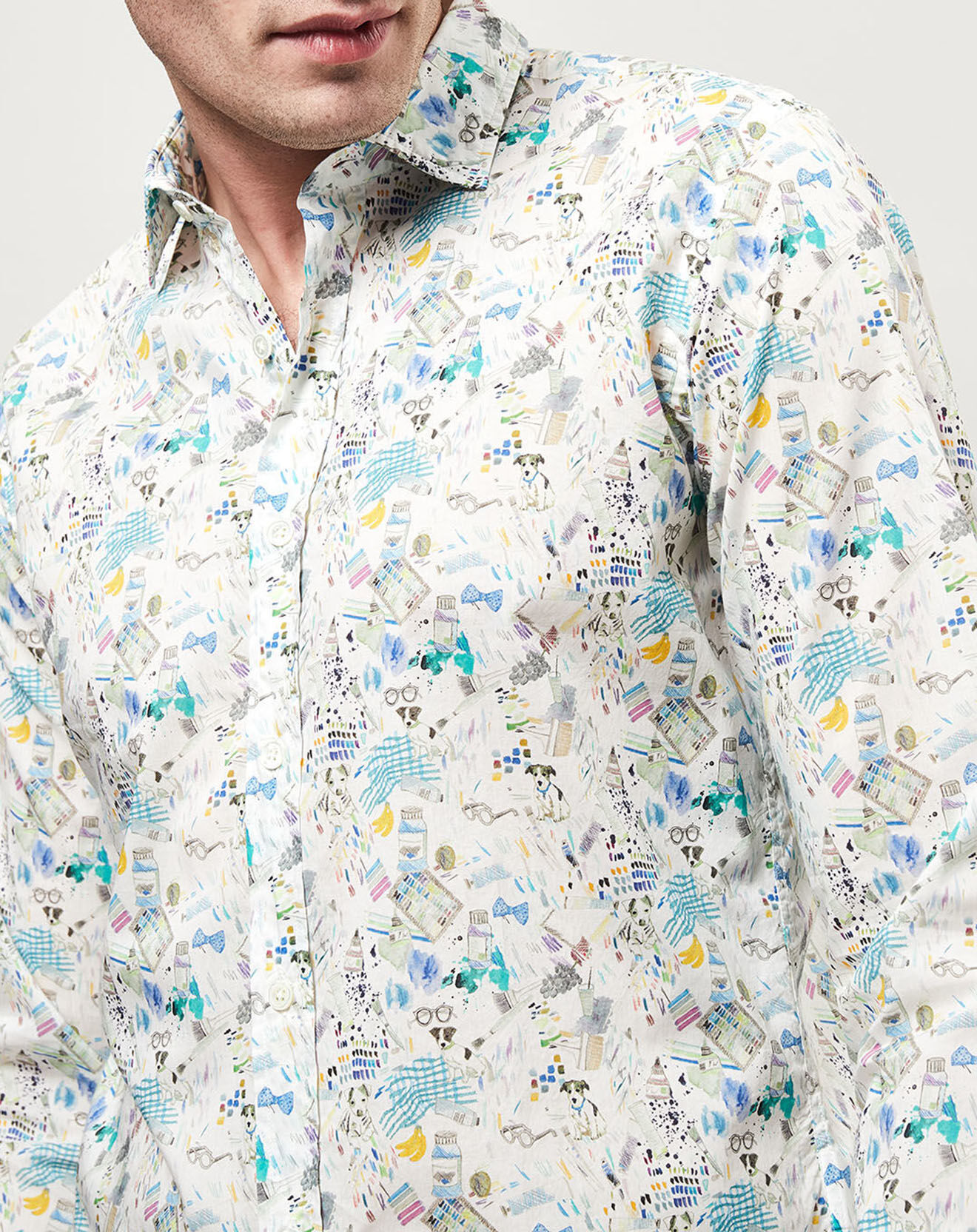 Hartford Chemise slim Sammy imprimé blanc/multicolore
