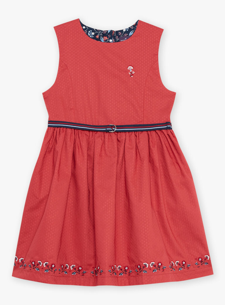 Robe réversible rouge et bleu marine