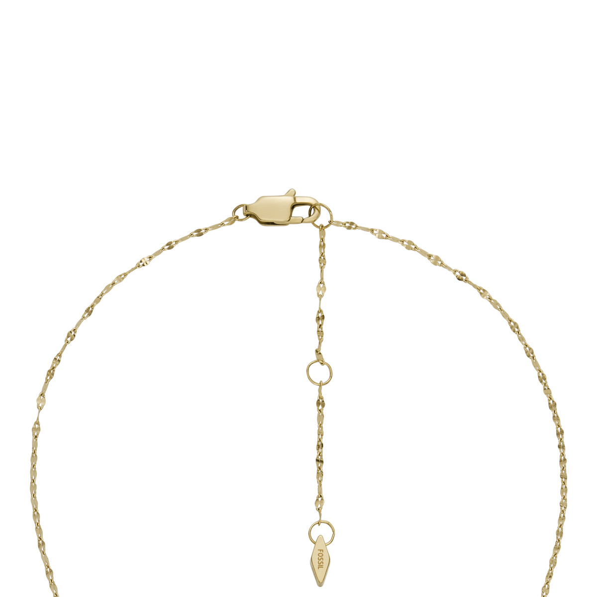 Collier FOSSIL acier inoxydable doré porte photo 45 cm