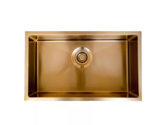 Luisa évier 1 grande cuve seule 76x45 en inox cuivre brossé - Essebagno