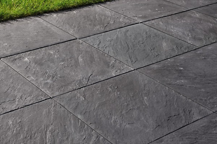 Dalle béton effet ardoise L. 50 cm x l. 50 cm gris anthracite
