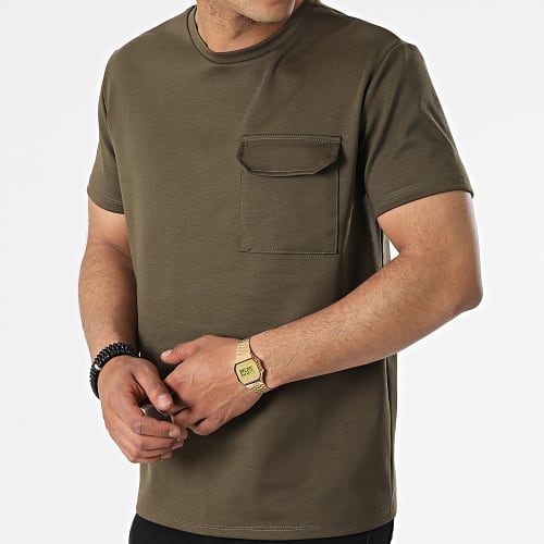 Tee Shirt Poche Oversize Large UY833 Vert Kaki